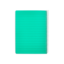 Liderpapel Cuaderno espiral Pautaguía A5 Tapa plástico 80 hojas 90gr Cuadro pautado 3 mm con margen Color verde