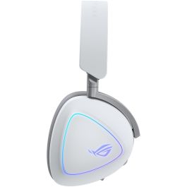 ASUS ROG Delta II Auriculares Gaming Inalámbricos/Alámbricos USB-C con Micrófono Extraíble y Luz RGB, Blanco