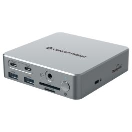 Conceptronic DONN25G Docking Station USB-C 15 en 1 con 2x HDMI, Ethernet, Lector de Tarjetas y Puerto Audio - Plata