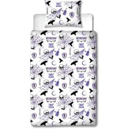 Wednesday WED3700891712460 Juego de cama reversible Microfibra 1 funda nórdica 140x200 cm y 1 funda de almohada 63x63 cm