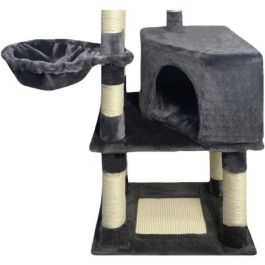 SWIFTY Árbol para gatos - 55 x 40 x 138 cm - Gris oscuro - 3 plataformas, 1 percha, 1 nicho, postes rascadores SWIFTY Árbol para gatos - 55 x 40 x 138 cm - Gris oscuro - 3 plataformas, 1 percha, 1 nicho, postes rascadores