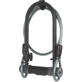 Yale Cerradura de Seguridad U con Certificación Secure Silver + Cable - Para Bicicleta y ATV, Acero Endurecido, Cilindro Alta Seguridad