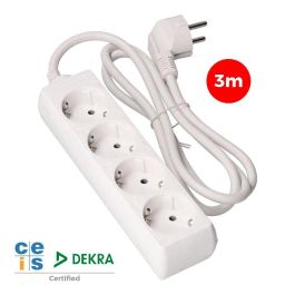 Edm Base Múltiple 4 Tomas Schuko 3m Cable H05VV-F 3G1,5 mm² 16A 250V~ 3680W Blanca Precio: 8.49999953. SKU: S7915755