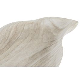 DKD Home Decor Centro Mesa Tropical de Paulownia Marrón Claro con Forma de Hoja 28x5x56 cm