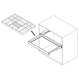 Emuca Cajón organizador para armarios y vestidores Quartz, 640 (M80), Piel ecológica y madera, Titanio