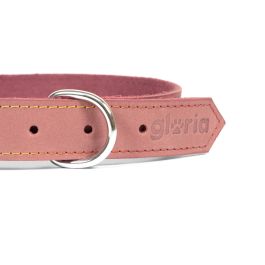 Gloria Collar Oasis 60 cm X 30 mm Rosa Piel Nobuck Doble Capa Costura Reforzada