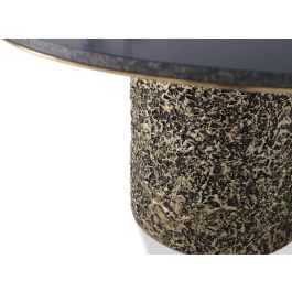 GINER Y COLOMER Mesa de Centro Mármoles Gris y Dorado Base Metal 87 cm