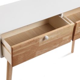 Versa Consola de 2 cajones Lebon M, madera paulownia y rattan, 30x78x100 cm Versa Consola de 2 cajones Lebon M, madera paulownia y rattan, 30x78x100 cm