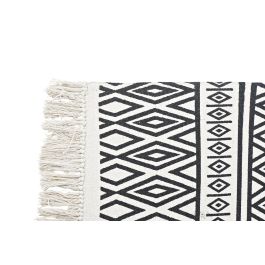 DKD Home Decor Alfombra Boho Blanco Negro Algodón 180 x 0.7 x 120 cm