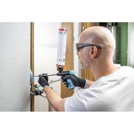 Wolfcraft Pistola Dosificadora para Espuma de Montaje Metal/Plástico Mango Ergonómico Incluye 2 Boquillas y 2 Prolongaciones Flexibles