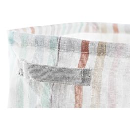 DKD Home Decor Cesta Shabby Blanco Multicolor Algodón Poliéster Set 3 Piezas 25 x 22 x 35 cm Colección Casablanca 2022