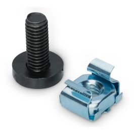 Digitus Juego de Tornillos de Instalación M6, 50 Piezas Negras, Tuercas Enjauladas y Arandelas - Kit de Montaje Rack