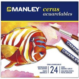 Manley - Lápices de cera acuarelables, caja de 24 unidades, colores surtidos Precio: 6.50000021. SKU: B1843BBHBP