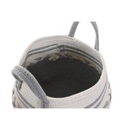 DKD Home Decor Cesta Básicos Rosa Gris Algodón 25 x 25 x 25 cm (6 Unidades)