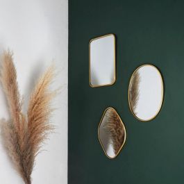 Home Deco Factory Espejo Rectangular Dorado 34x25 cm