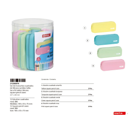 Safta Set 8 Portatodos Cuadrados Silicona Colores Surtidos 812089886