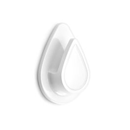 Inofix Colgador resistente al agua modelo gota blanco para baños, duchas y ambientes húmedos