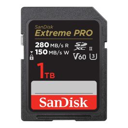 Sandisk SDSDXEP-1T00-GN4IN Tarjeta de Memoria SDXC UHS-II V60 de 1TB, Velocidad Lectura 280MB/s, Escritura 150MB/s, Clase 10 Precio: 386.78999997. SKU: B19PRQN7BQ