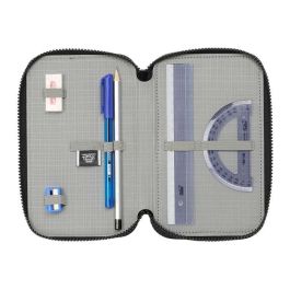 Plumier Triple Teenage Mutant Ninja Turtles Negro Gris 12,5 x 19,5 x 5,5 cm 36 Piezas