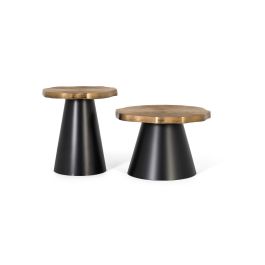 GINER Y COLOMER Lote de 2 Mesas de Centro Metal Negro y Cobre Envejecido 62 cm y 50 cm Precio: 592.8879. SKU: B18HQVYPJT