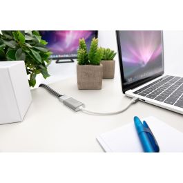Digitus AG9310 Adaptador USB-C 3.2 Gen 1 a HDMI 4K, 0.2m, Macho a Hembra, Plug and Play, Plata
