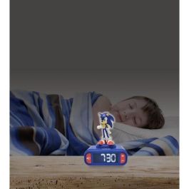 Lexibook LEX3380743105918 Despertador digital con luz nocturna Sonic y efectos de sonido.