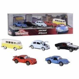 Smoby Majorette Vintage Giftpack Set 5 Vehículos Escala 1/64 Porsche, Renault Alpine, VW Combi, VW Cox, Ford Mustang