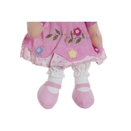 DKD Home Decor Muñeca Kids Rosa Blanco Poliester Algodon 15 x 35 x 24 cm (4 Unidades)