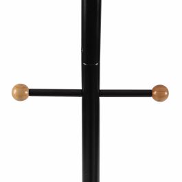 Perchero Negro Con Puntas De Madera Versa 30X180CM Perchero Negro Con Puntas De Madera Versa 30X180CM