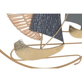 DKD Home Decor Decoracion Pared Mediterraneo Azul Dorado 4 x 60 x 60 cm (2 Unidades)