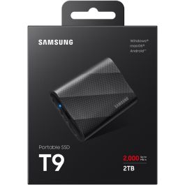 Samsung MU-PG2T0B/EU Disco SSD Portátil T9 2TB USB 3.2 Gen 2x2 (20Gbps) 2000MB/s Negro, Resistente a Caídas, Cifrado AES