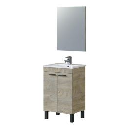 Forés/Arkit Mueble de baño 2 puertas con espejo roble alaska 50x80x40 cm