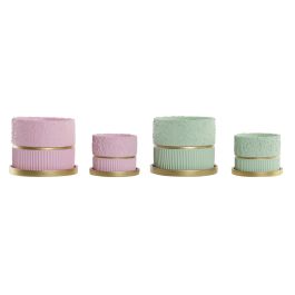 DKD Home Decor Maceta Set de 2 Piezas Cemento Rosa Verde 20 x 16.5 x 20 cm Precio: 63.89000013. SKU: B164A6K8KB