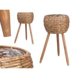 Ibergarden Macetero de Fibra Natural con Patas Marrón, 52 cm Alto, Maceta 27x27x18.5 cm (4 Unidades) Precio: 41.50000041. SKU: B1HRCWYEGQ