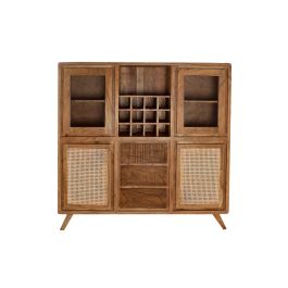 DKD Home Decor Vitrina Colonial Marron Natural Acacia Cristal Ratan 41 x 153 x 160 cm