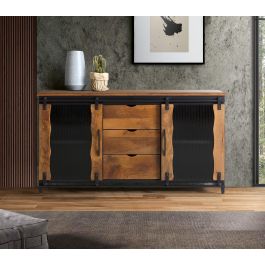 GINER Y COLOMER Aparador de Madera de Mango y Metal Negro 150 cm