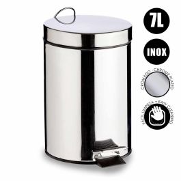 Papelera Berilo 7L acero inoxidable con pedal, 27x30.5x20.5 cm, color plata (4 Unidades) Papelera Berilo 7L acero inoxidable con pedal, 27x30.5x20.5 cm, color plata (4 Unidades)