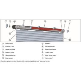 Superrollo SR20110 Motor para persiana enrollable con cable RM10MS, Diámetro 40 mm, 10 Nm, Máx. 22 kg