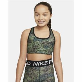 Sujetador Deportivo Nike Dri-FIT Swoosh Negro/Verde Infantil