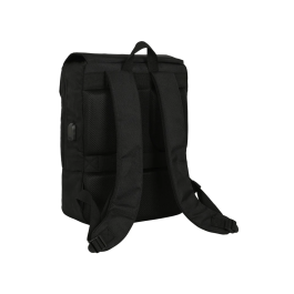 Safta Mochila con solapa portátil 13,3'' + USB Real Betis Balompié Premium Negra 29x39x12cm