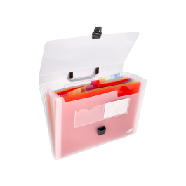 Liderpapel Carpeta Clasificador Fuelle 45144 Polipropileno A4 Transparente con Asa Spectrafile 26 Departamentos