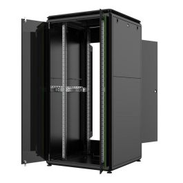 Lanview Rack Cabinet 19" 32U 800x800x1608mm - Puertas de Cristal y Metal, Paneles Laterales Desmontables, Gestión de Cableado
