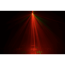 Algamlight Proyector LED Láser Combo 3 en 1: Efecto Derby, Estroboscópico, Láser para Fiesta o Escenario, con DMX y Musical