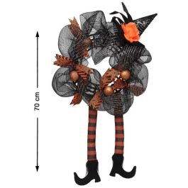 Corona Decorativa Halloween 70 cm con Piernas de Bruja, Sombrero, Lazos y Malla - Decoración Única y Divertida Precio: 7.49999987. SKU: B1JJHNHXKG