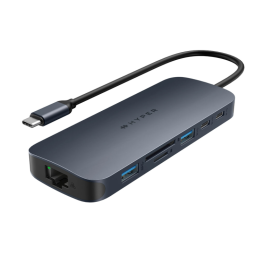 HYPER HD4005GL Hub USB 3.2 Gen 1 Type-C, 10000 Mbit/s, HDMI, RJ-45, Tarjetas SD/MicroSD, Gris Azul Precio: 109.78999977. SKU: B1JVVRCJ95