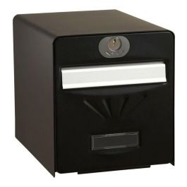 Burg Wachter Buzón de Acero Galvanizado con Puerta Trasera de Vidrio - Negro