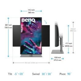 Benq PD2725U 68,6 cm (27") 3840 x 2160 Pixeles 4K Ultra HD LED Negro Benq PD2725U 68,6 cm (27") 3840 x 2160 Pixeles 4K Ultra HD LED Negro