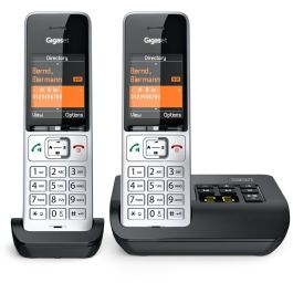 Gigaset COMFORT 500A duo Teléfono DECT/analógico con contestador automático, manos libres e identificador de llamadas, Negro/Plata