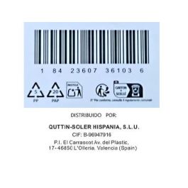 Quttin Tijera Bimaterial Descaps Esmerald 21x9.5 cm (12 Unidades)