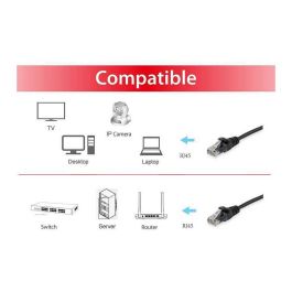 EQUIP 625455 Cable de Red Ethernet Cat6 U/UTP 7.5 metros con conectores RJ45 Negro